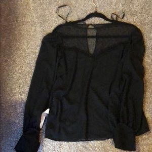 Black sheer top perfect for work